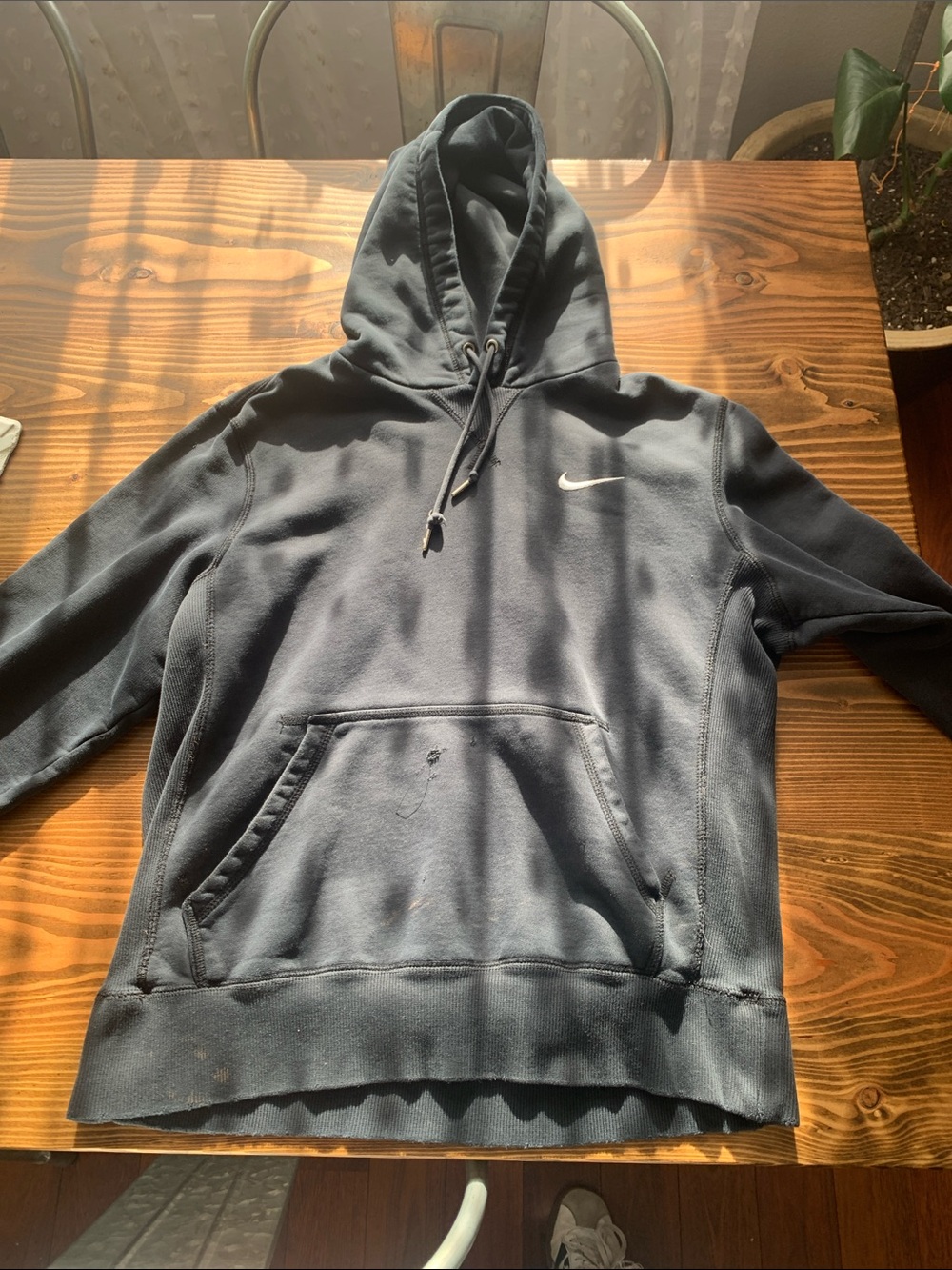 Nike Dark Gray Pullover Hoodie with White Swoosh